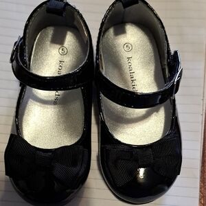 Koala Kids Black Dress Shoes with Velvet Finish